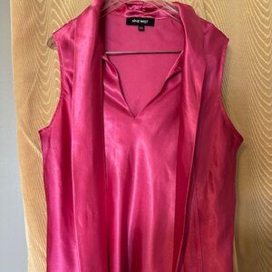 NINE WEST PINK SLEEVEESS SATINY TOP